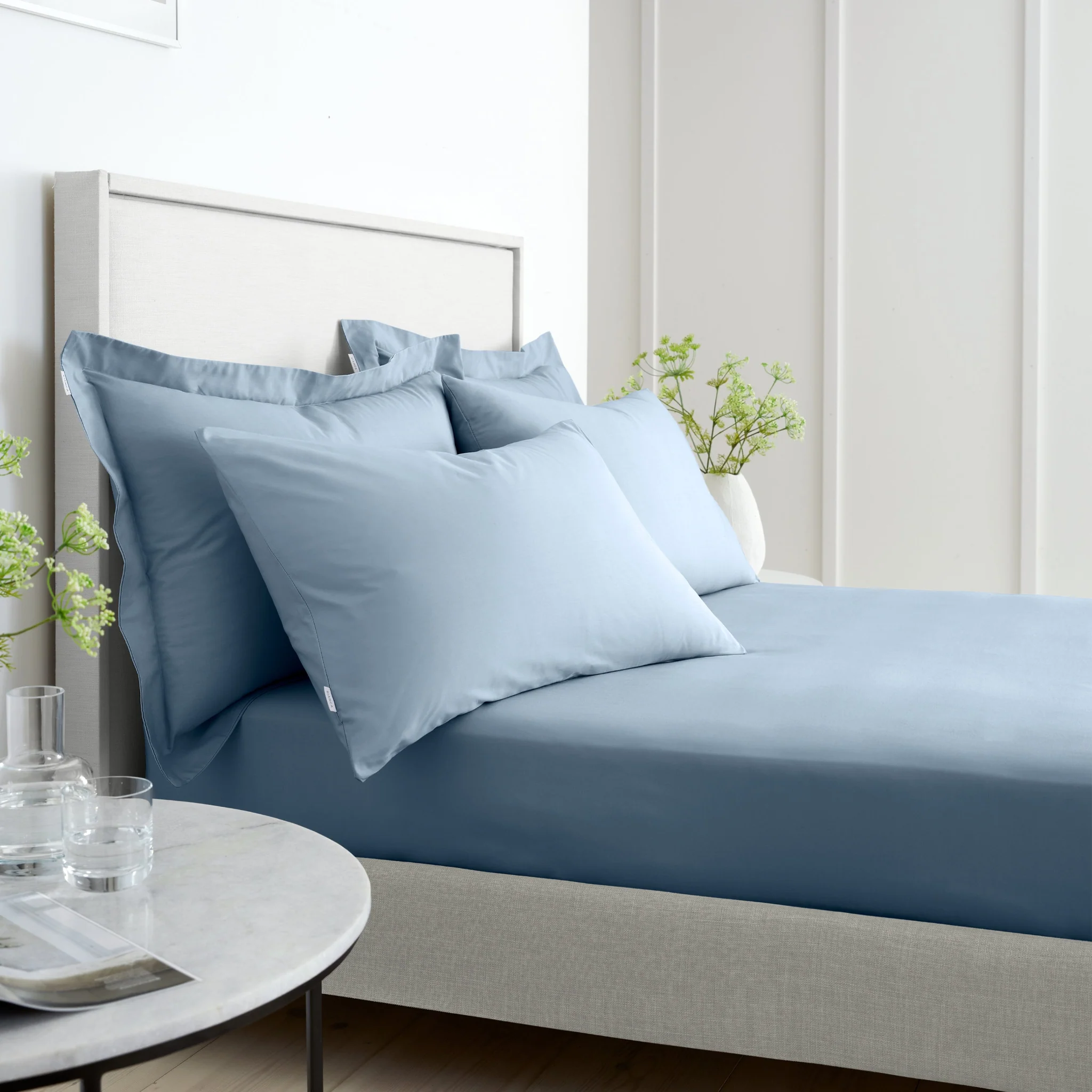 200TC Percale Blue Std Pillowcase Pair - Image 2