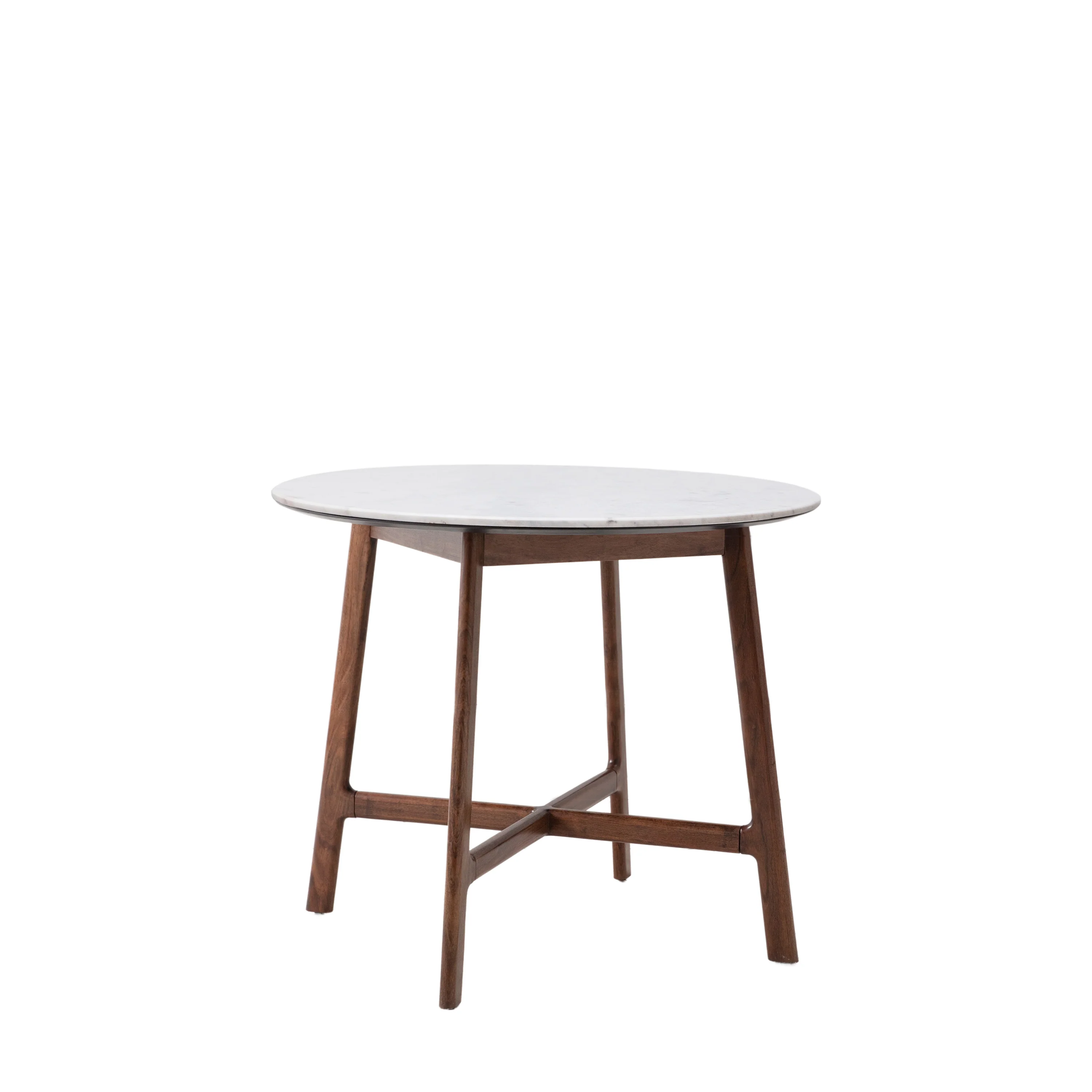 Barcelona Round Dining Table - Dining Table Round 90cm Dark Wood / Marble - Image 4