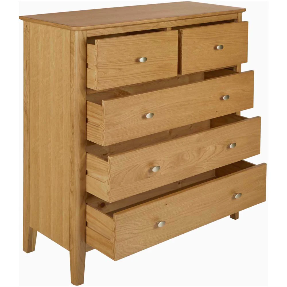 Bexley 2 + 3 Drawer Chest - 2 + 3 Drawer Chest Oak - Image 4