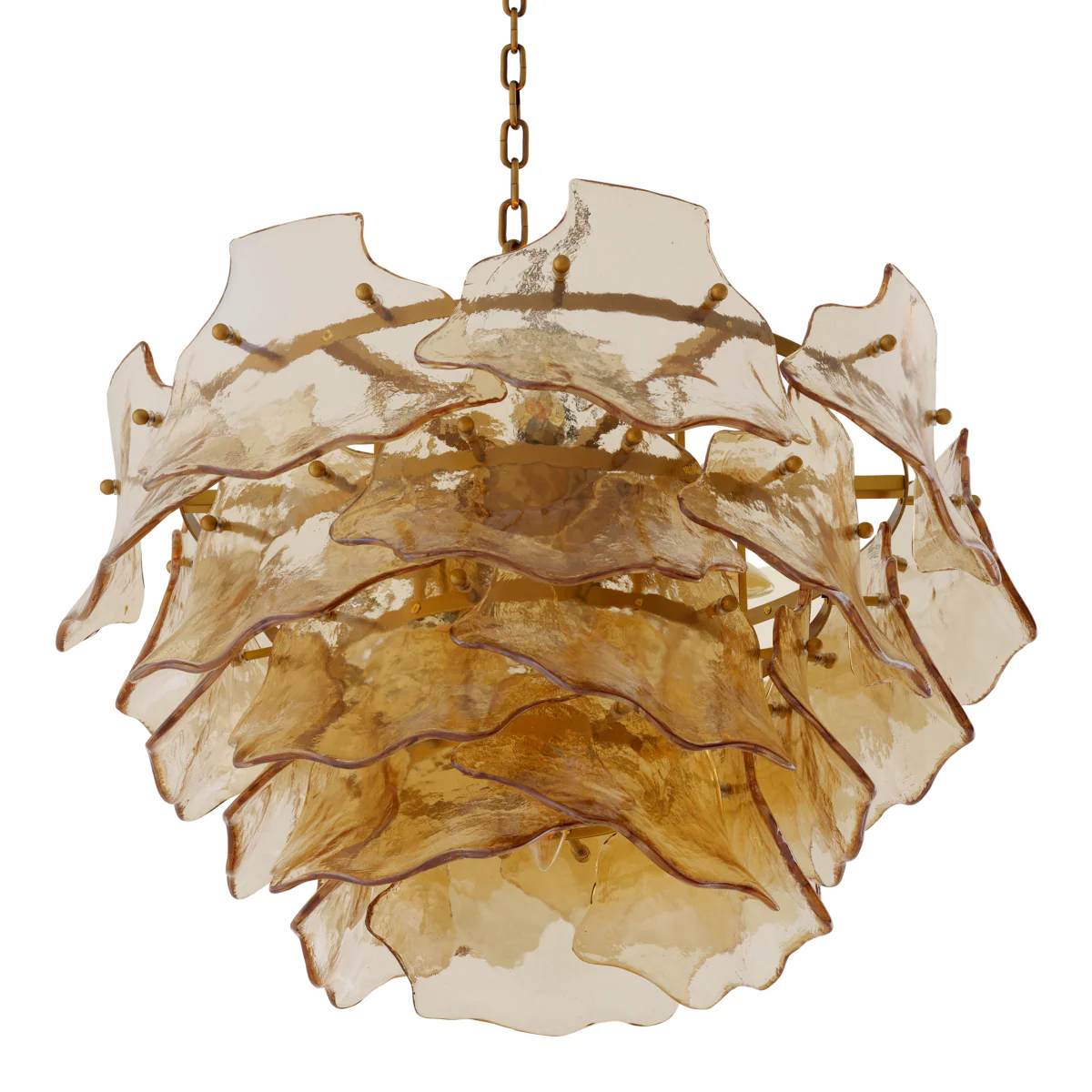 Eichholtz Clarendon Chandelier Antique Brass And Champagne Coloured Glass  - Chandelier Clarendon - Image 5