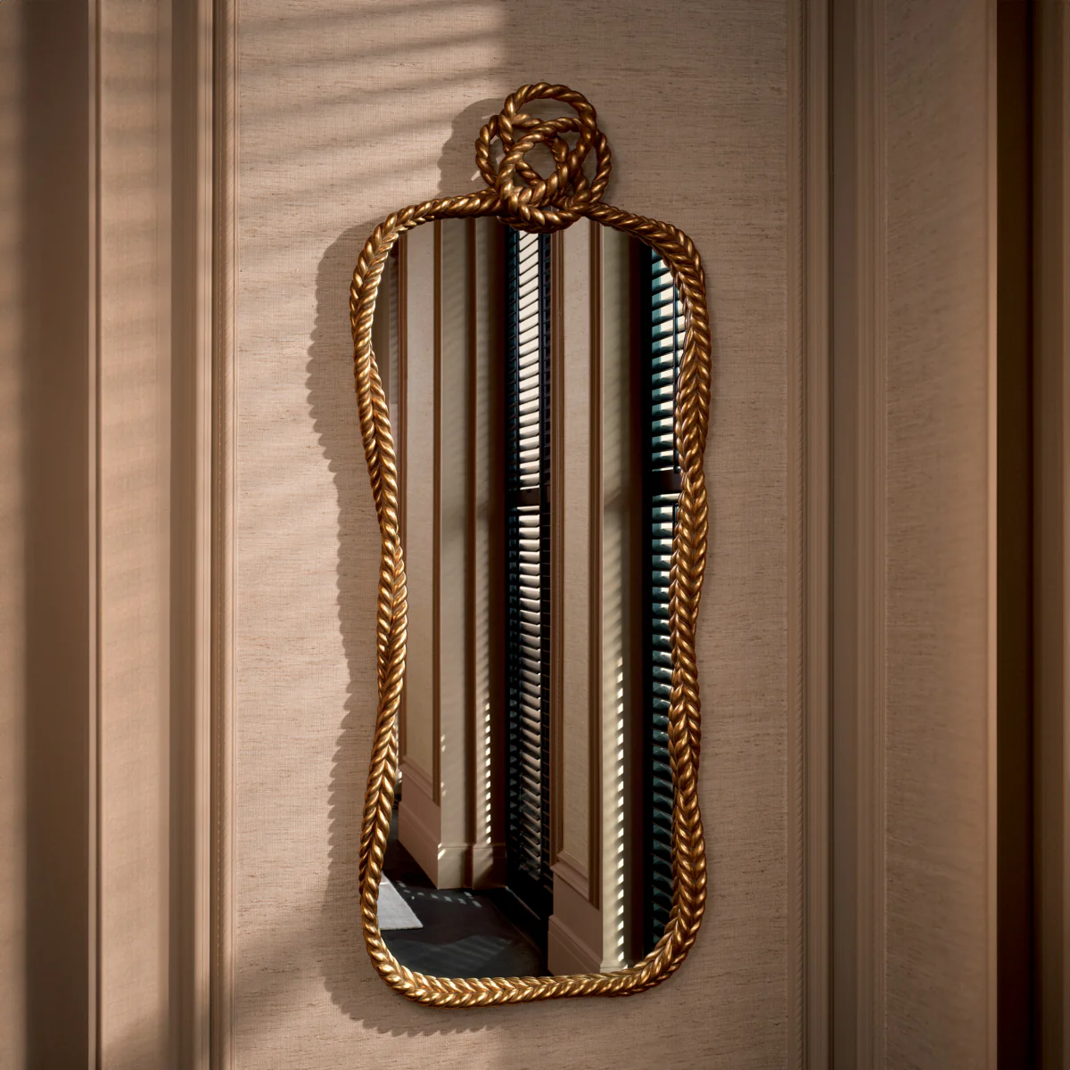 Eichholtz Vincenso  Antique Gold Leaf Mirror - Vincenso L Mirror Antique Gold Leaf - Image 2