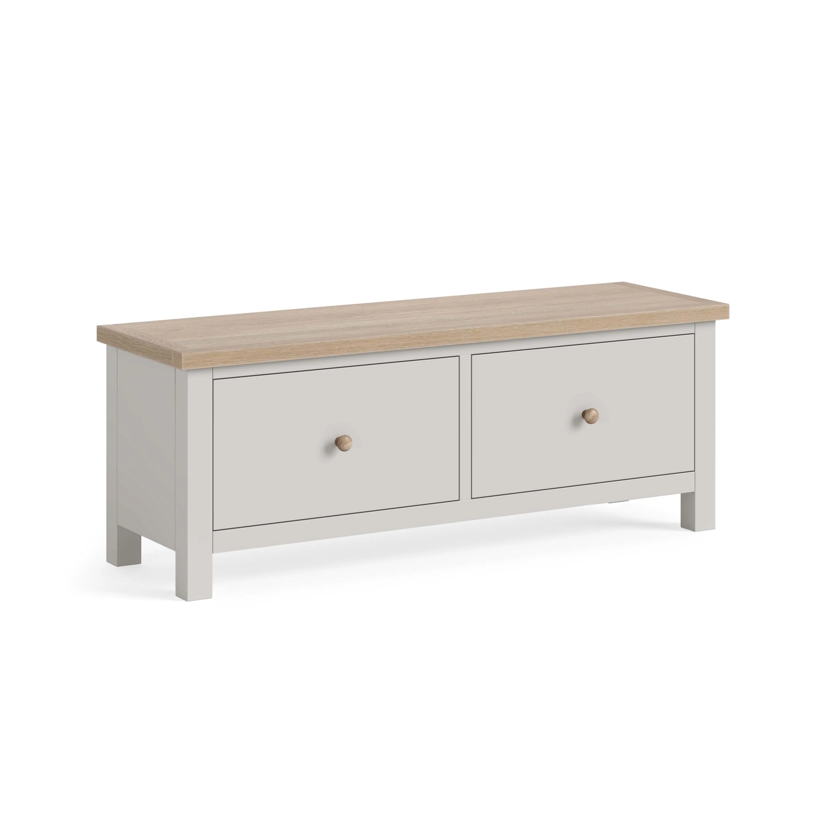 Elmstead Grey Large 2 Drawer Bench - Large 2 Drawer Bench Stone Grey - Image 3