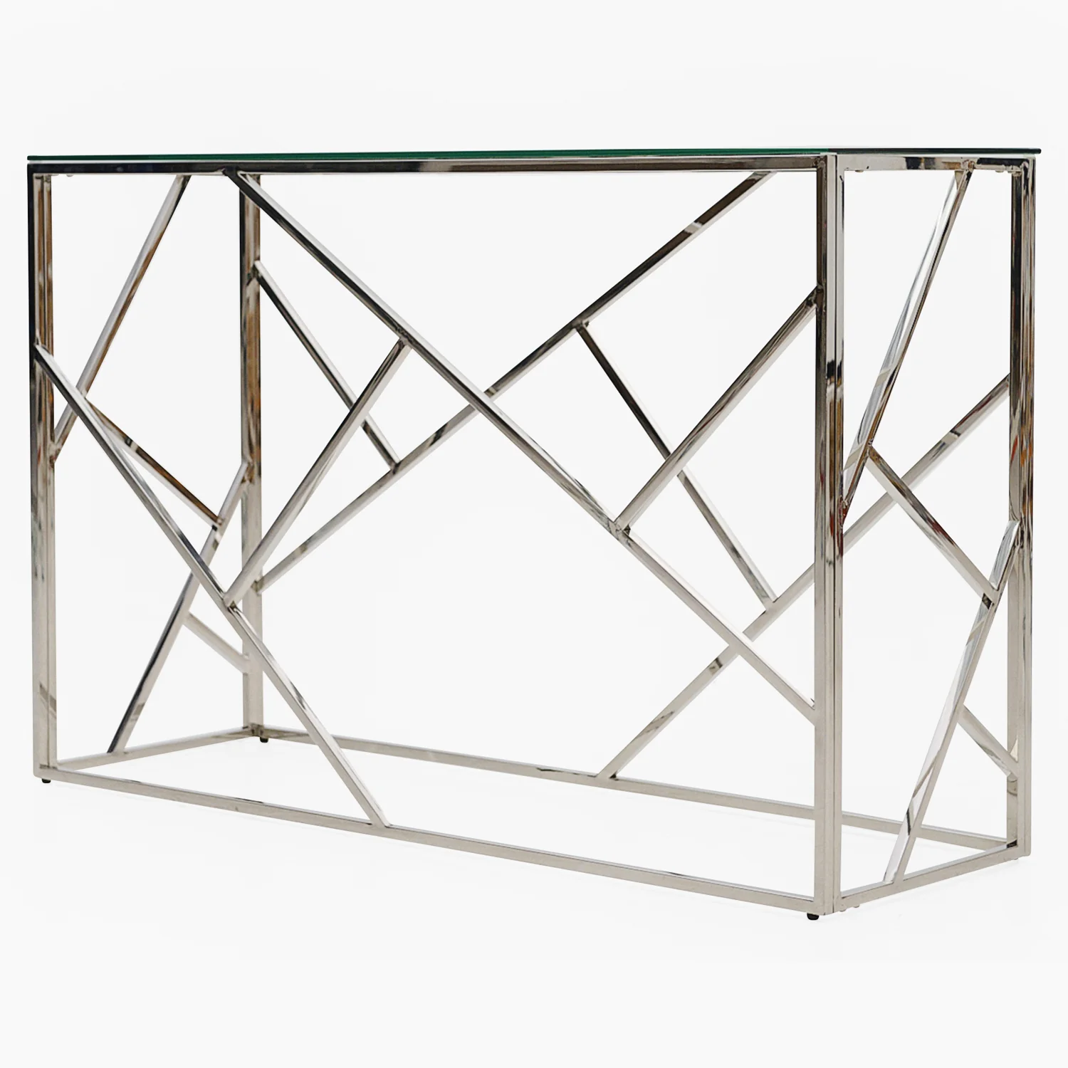 Genoa Console Table - Console Table Clear Glass / Stainless Steel - Image 2