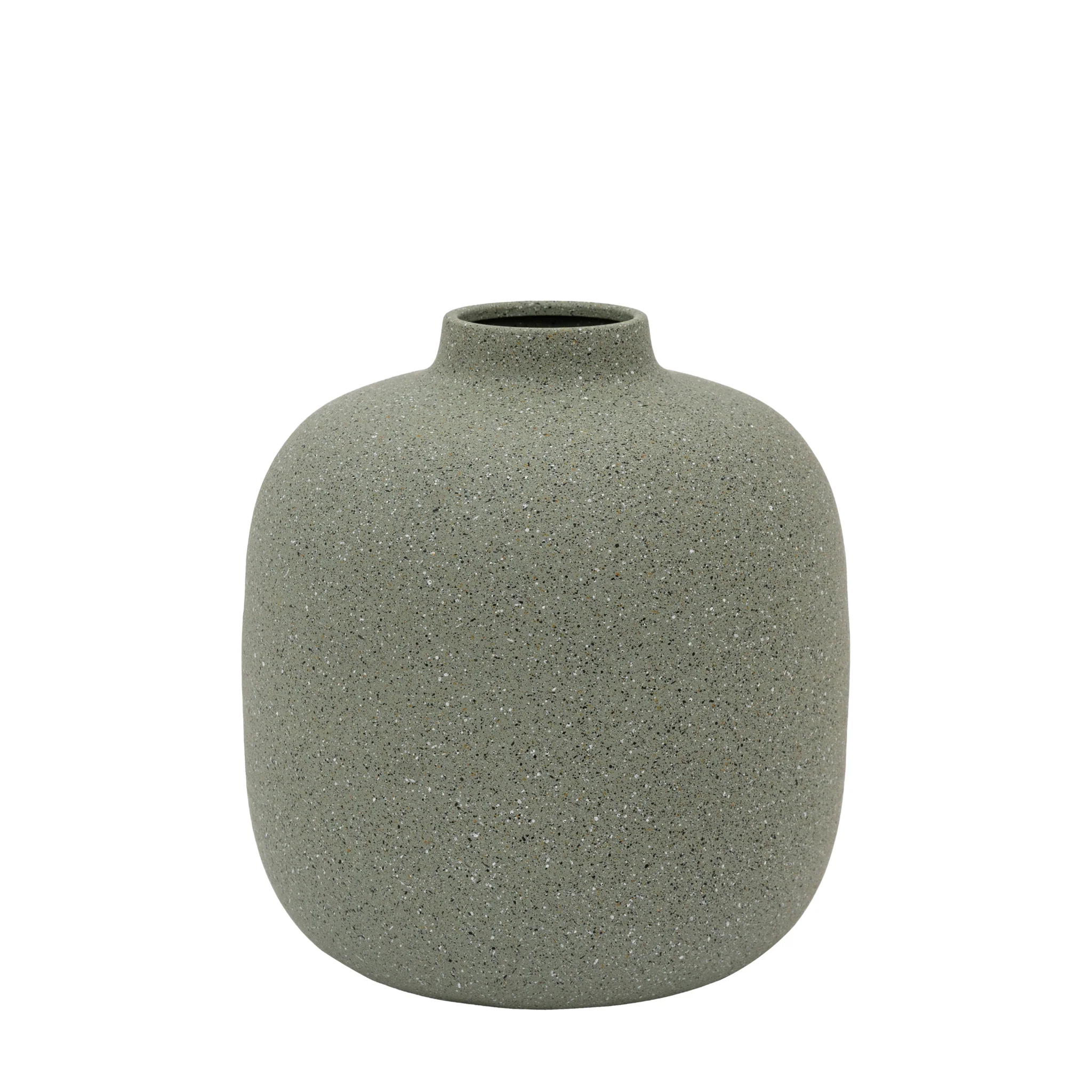 Goa Cast Metal Vase Green Small - Goa Cast Metal Vase Olive Small - Image 2