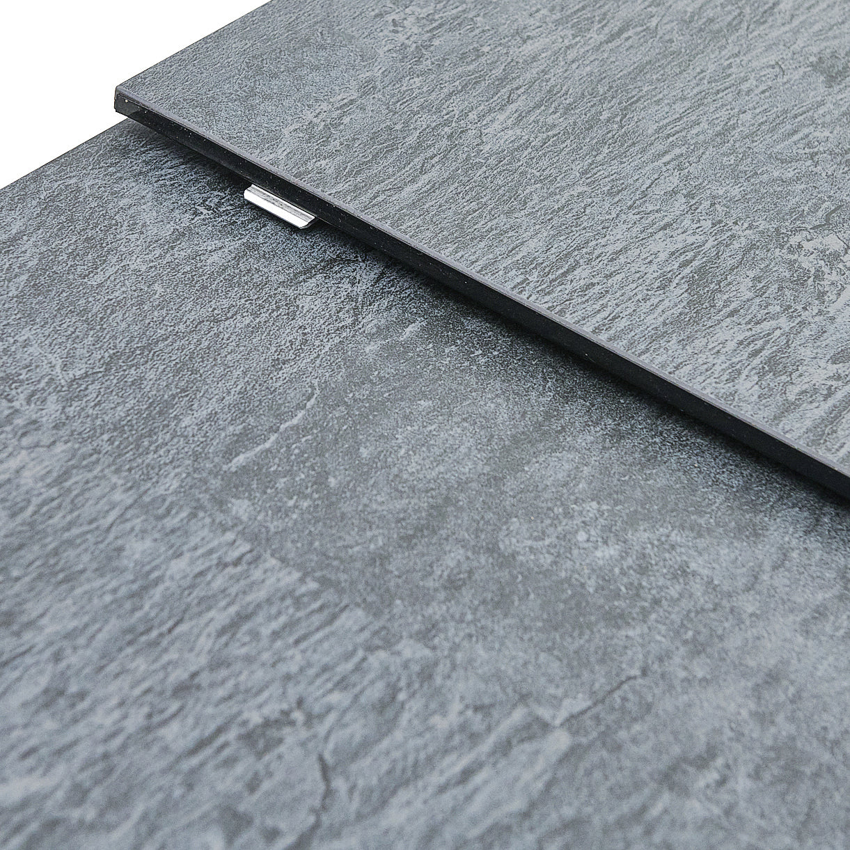 Honour Extending Dining Table - Ext Dining Table 140/180x90cm Grey Rhine Ceramic / Glass & Black Powder Base - 140cm - Image 7