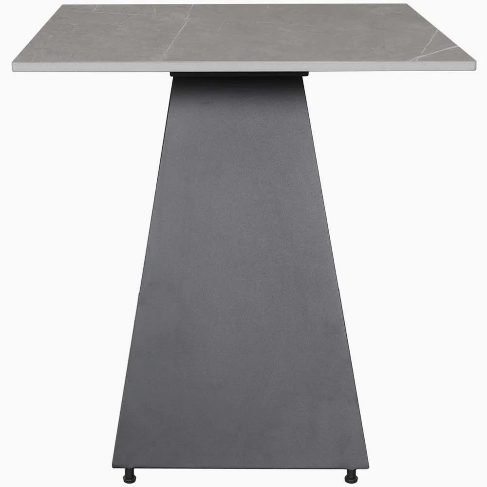 Odessey Side Table - Lamp Table Grey Sintered Stone / Black Powder Coat Metal Base - Image 3