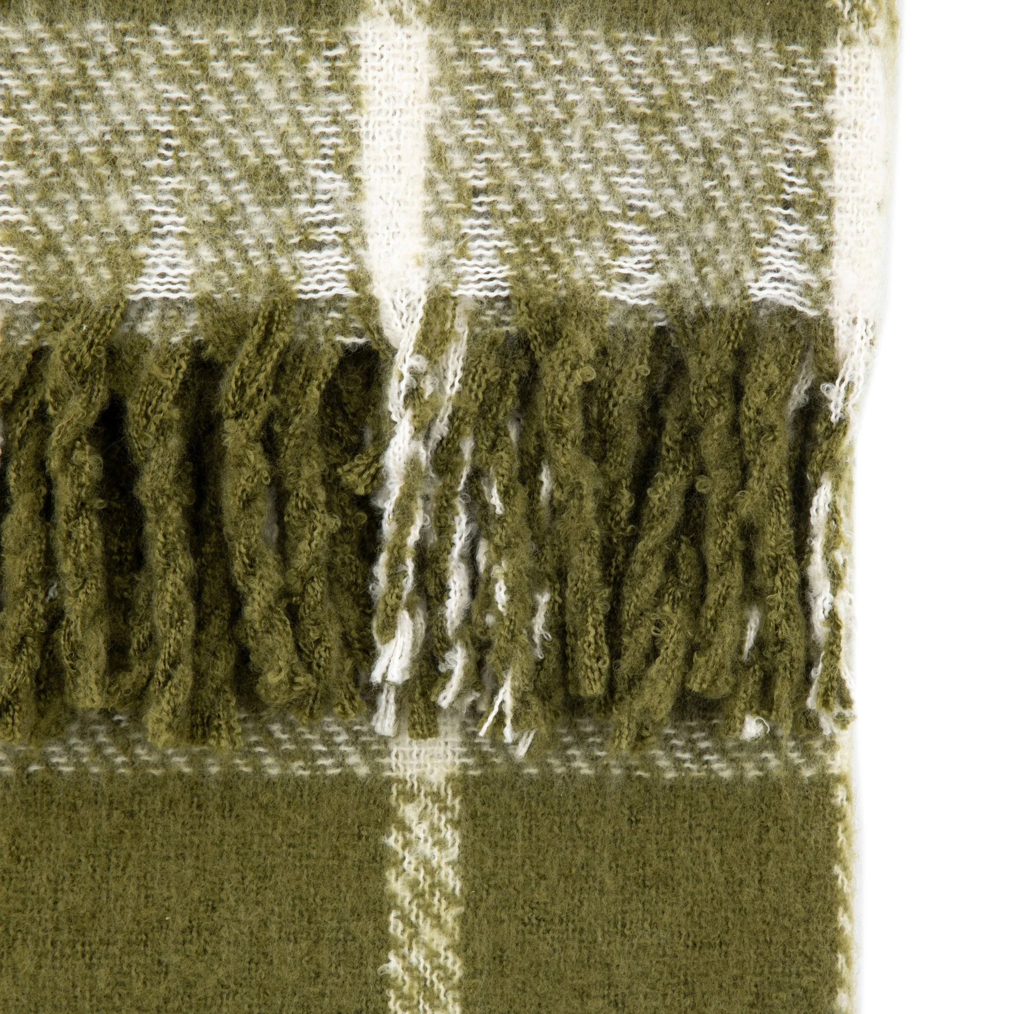 Poly Faux Mohair Check Green Throw - Poly Faux Mohair Check Throw Green 130x150CM - Image 3