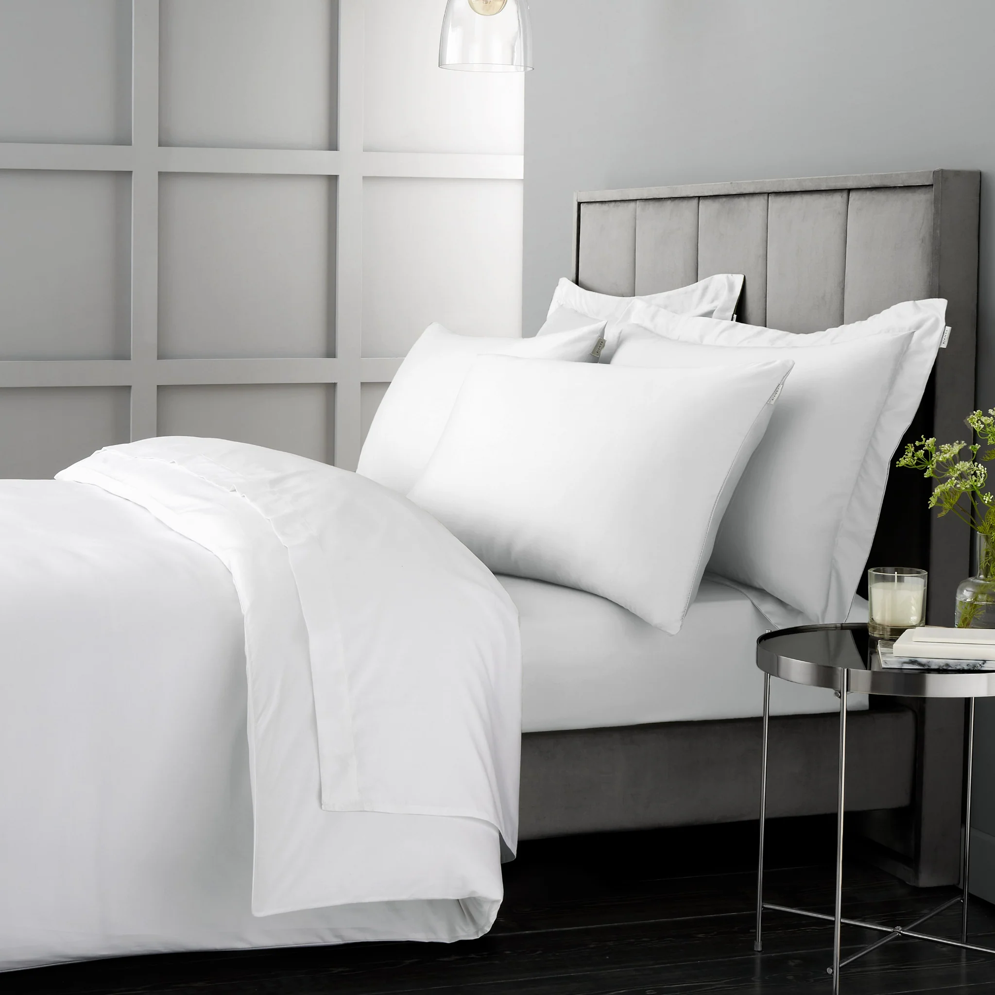 Bianca Sateen White Flat Bed Sheet - 400TC Cotton Sateen White King Flat Sheet - King - Image 2
