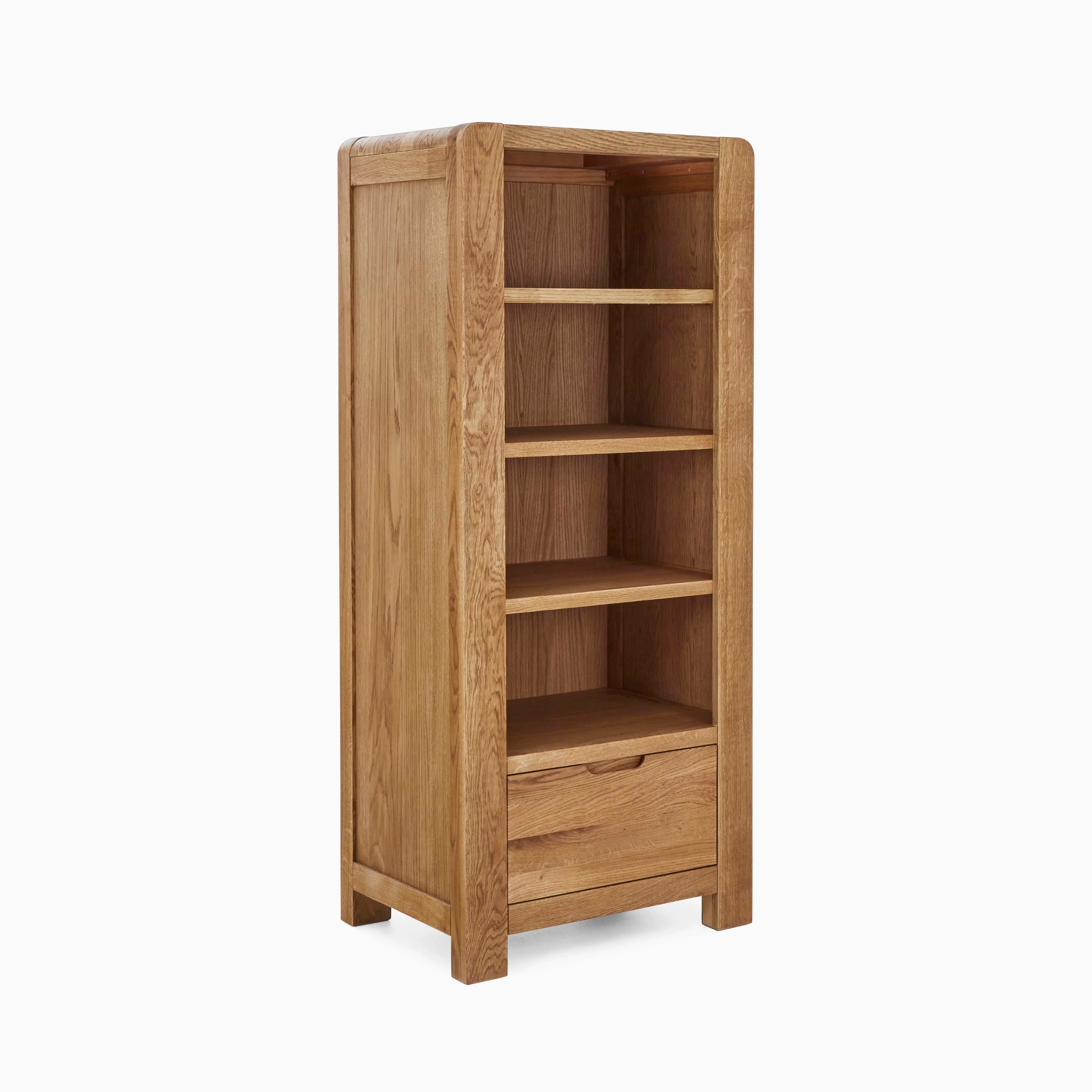 Solvi Tall Display Unit - Tower Unit Solid Oak / Oak Veneer - Image 3
