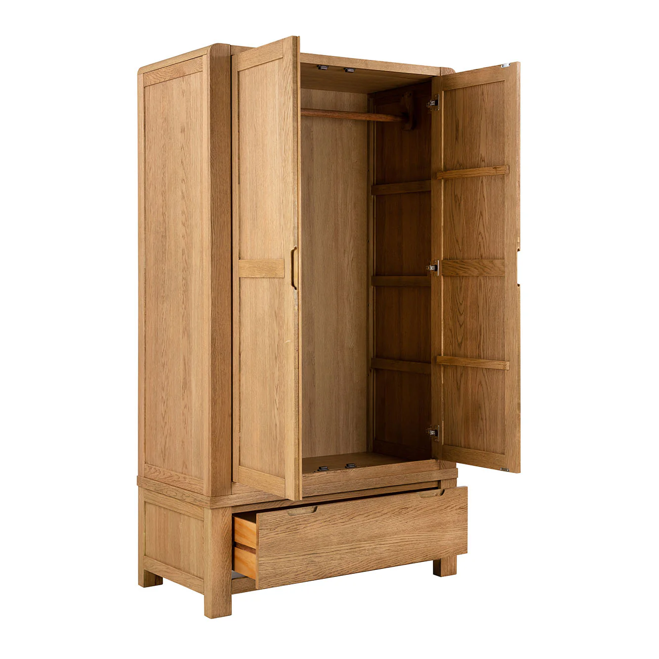 Solvi Triple Wardrobe - Triple Wardrobe Solid Oak / Oak Veneer - Image 2