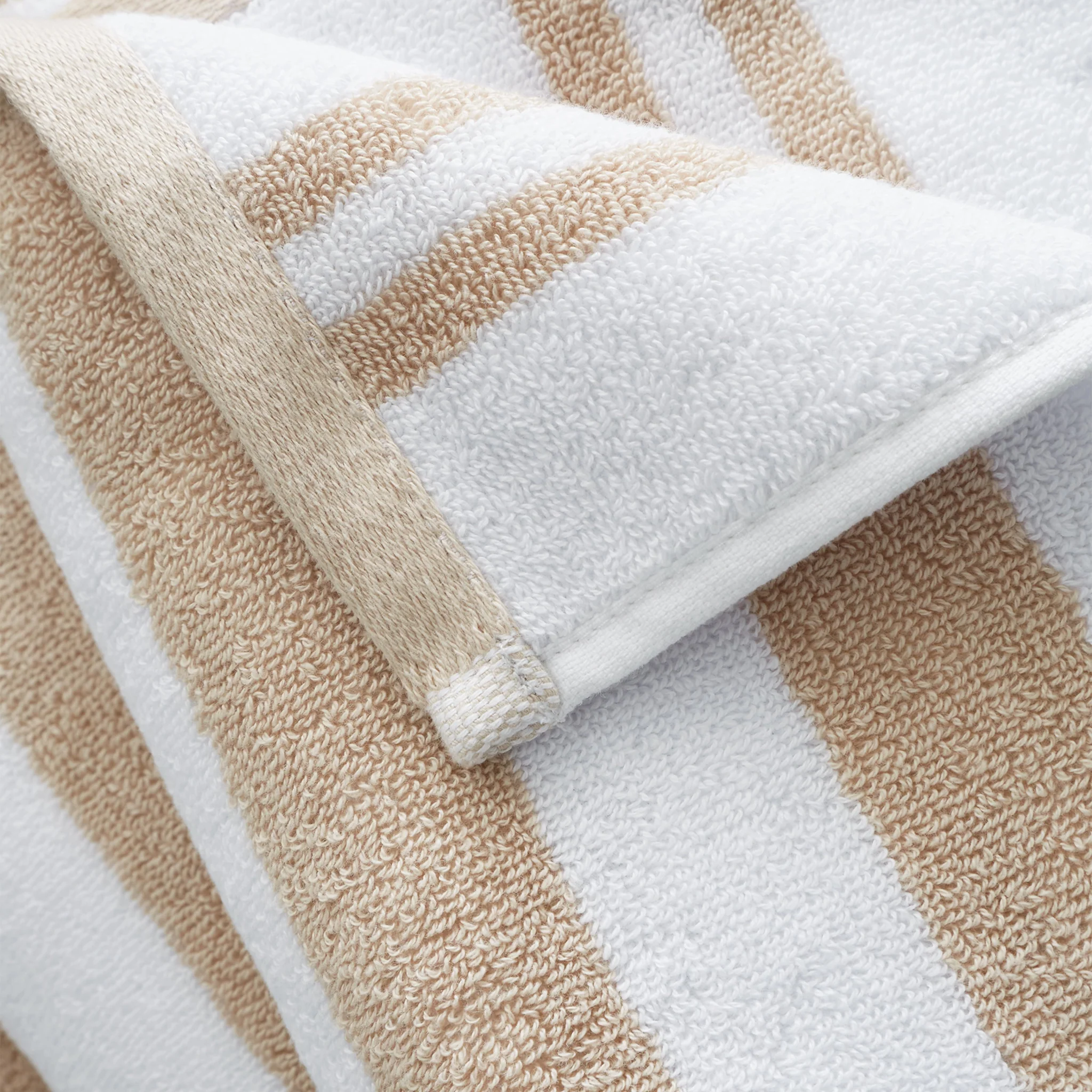 Bianca Stripe Towel Cream - Stripe Hand Towel Natural - Image 2