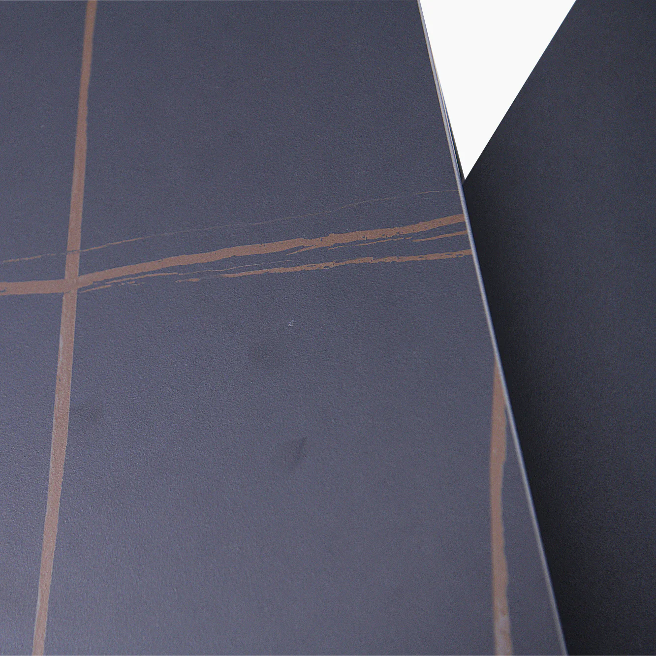 Tyler Black Ceramic Nest of 2 Side Tables - Nest of Tables Black Ceramic Top / Black Powder Coated Metal Legs - Image 6