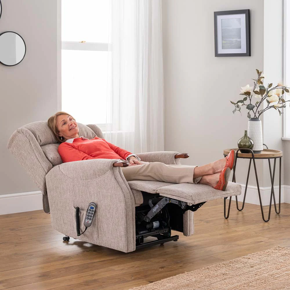 Westbury Petite Recliner Armchair - Petite Single Motor Recliner Fabric - Power Recliner with USB - Image 12
